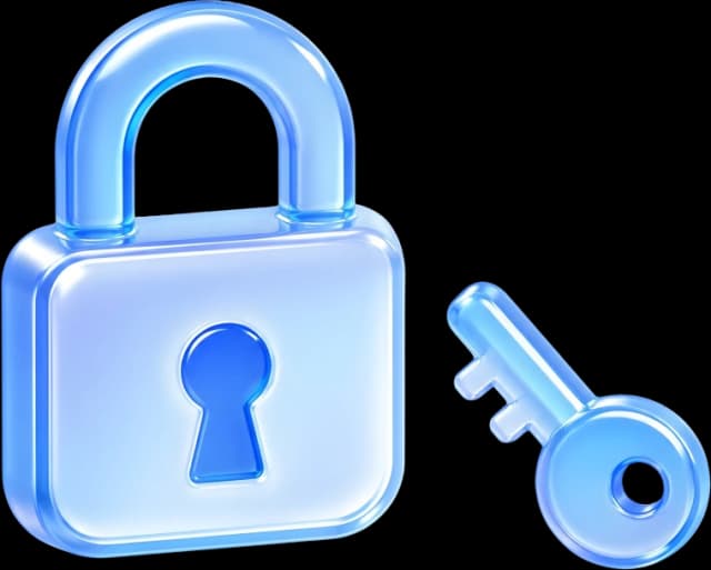 Illustration of a lock and key for encryption and infrastructure security