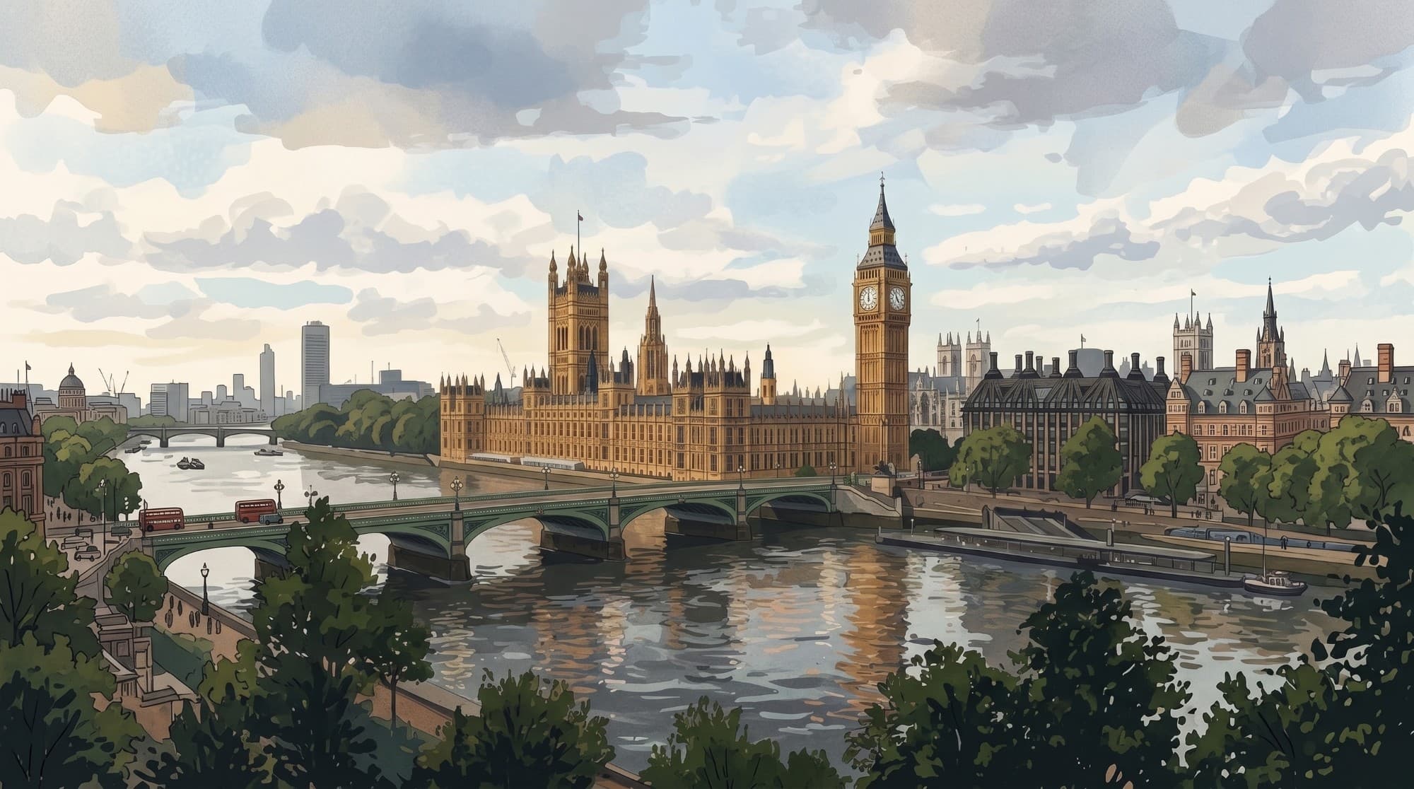Illustration d’une ville où l’on parle anglais