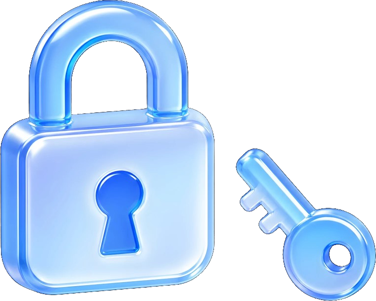 Illustration of a lock and key for encryption and infrastructure security